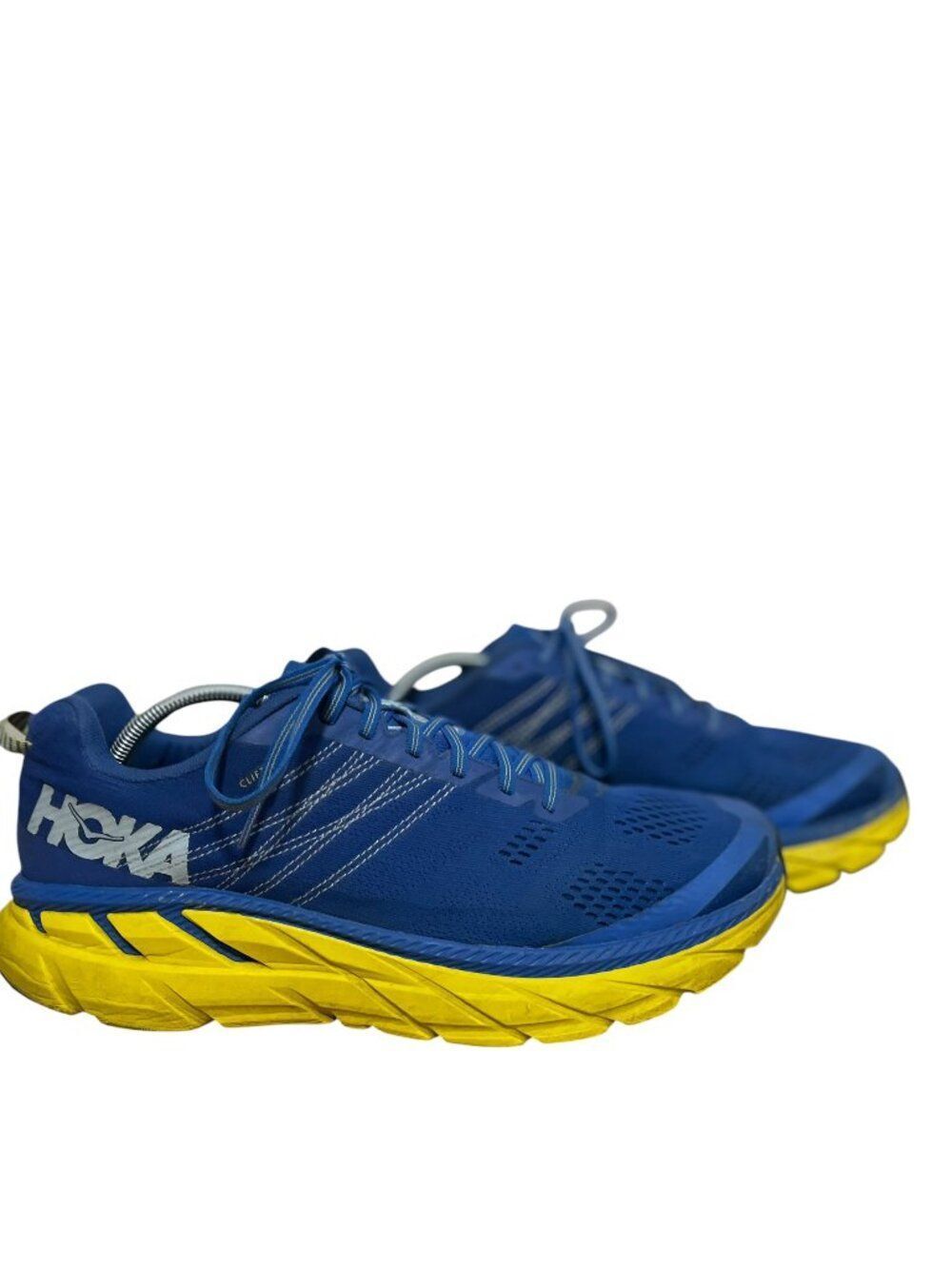 Hoka One One Clifton 6 1102872 NBLM Blue Yellow Running Shoes Sneakers Men's 12